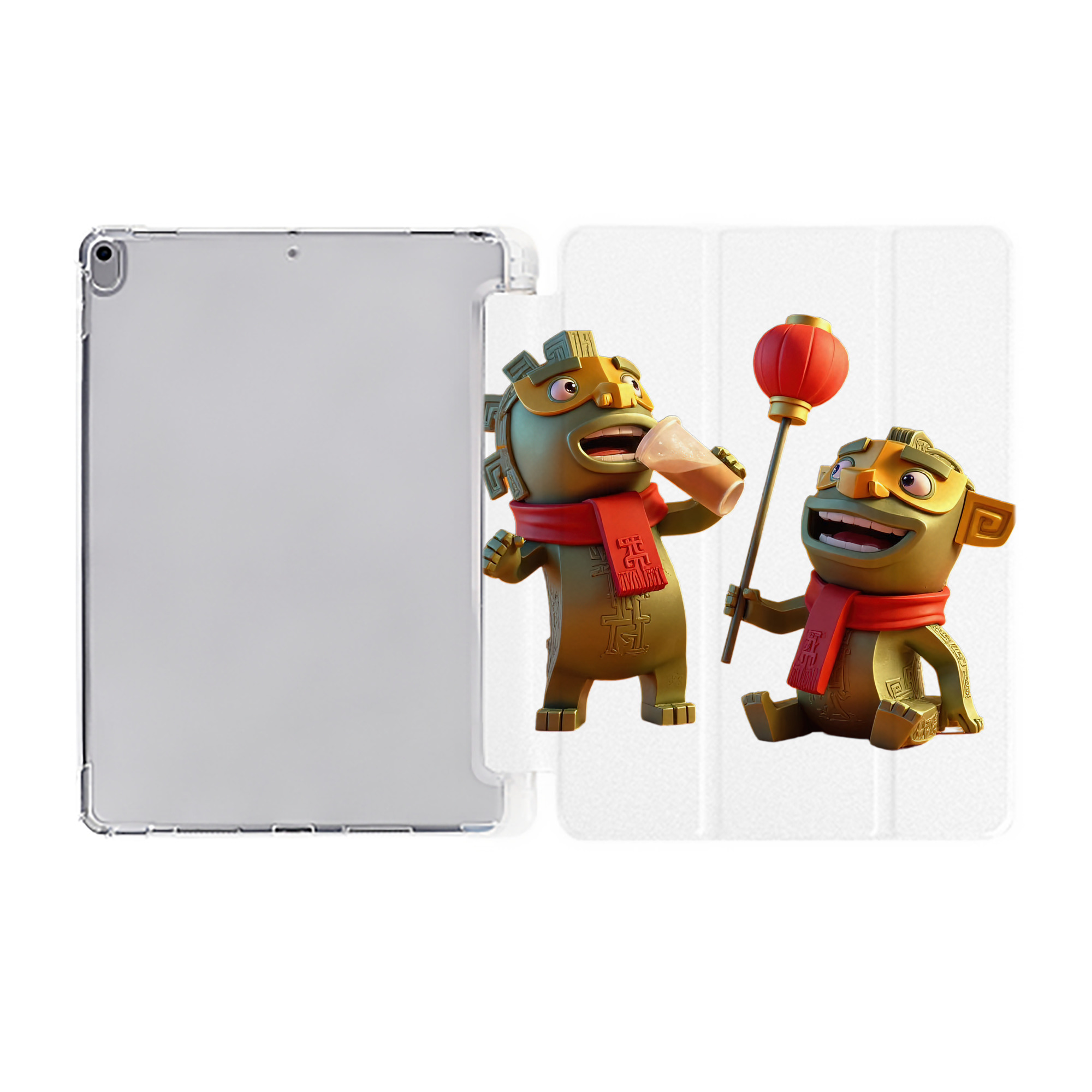 （画像用） Ne Zha 2 ナタ 魔童の大暴れ IPad ケース ペン収納付き 三つ折りスタンド PUレザー×シリコン 対応機種9.5/10.5/10.9インチ